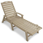 POLYWOOD - Yacht Club Chaise With Arms - Stackable, Sand Castle - The all-weather Trex Outdoor Furniture Yacht Club stackable chaise with arms provides a relaxing and versatile lounging experience. Available in a variety of traditional colors, the Yacht Club stackable arm chaise withstands challenging marine environments. Trex Outdoor Furnitures solid HDPE lumber construction gives this durable chaise the ability to endure harsh weather conditions for generations without warping, rotting, cracking or splintering.