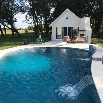 Custom Concrete Pool With Elevated Back Wall