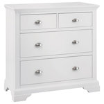 Bentley Designs - Hampstead White Painted Furniture 2-Over 2 Drawer Chest - Hampstead White Painted 2 over 2 Drawer Chest offers elegance and practicality for any home. Crisp white paint finish adds a contemporary touch to a timeless range guaranteed to make a beautiful addition to any home.