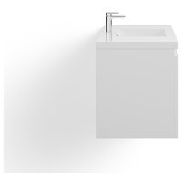 MOB Bath Vanity, High Gloss White, 48", Single Sink, Wall Mount