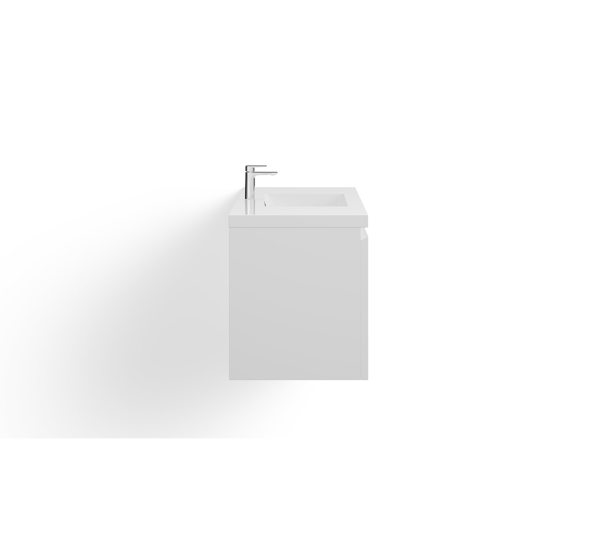 MOB Bath Vanity, High Gloss White, 48", Single Sink, Wall Mount