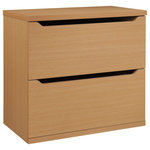 OSP Home Furnishings - Denmark 2-Drawer Lateral File, Natural Finish - Keep everything organized and secure with our 2-Drawer, lateral file cabinet. Integrated drawer pulls paired with euro-style easy glide hardware allow each double-width drawer to open and close with ease. Enjoy simple assembly with the Lockdowel™ fastening system, which is invisible, creating a tight joint and a finished look, designed to simply slide components into place for quick, sturdy assembly every time.