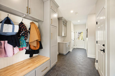 Inspiration for a transitional entryway remodel in Boston