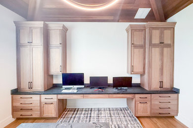 Inspiration for a transitional home office remodel in Other