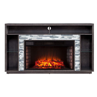 Callum Glass Tiled Media Fireplace - Transitional - Indoor Fireplaces ...