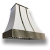 White Powder Coated Range Hood With Mirrored Crown, Straps, 54"