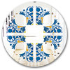 Designart Blue Tiles Bohemian And Eclectic Oval Or Round Wall Mirror, 32x32