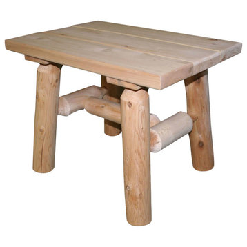 Cedar Log Patio End Tables, Set of 2