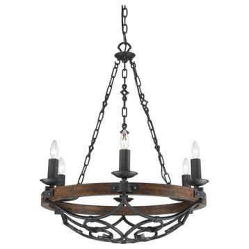 Black Iron Madera 6 Light Candle Style Chandelier