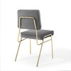 Craft Dining Side Chair Performance Velvet Set of 2, Gold Gray