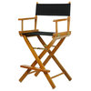 24" Director's Chair With Honey Oak Frame, Black Canvas