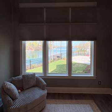 Motorized Cellular shades Lake Norman home in Mooresville NC