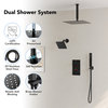 Dual Heads 12" Digital Display Shower System, Matte Black