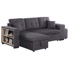 Destiny Linen Reversible Sleeper Sectional Sofa With Storage