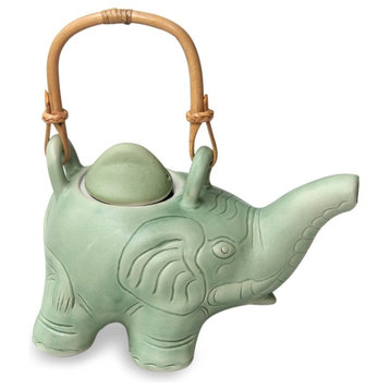 Elephant Green Tea Ceramic Teapot