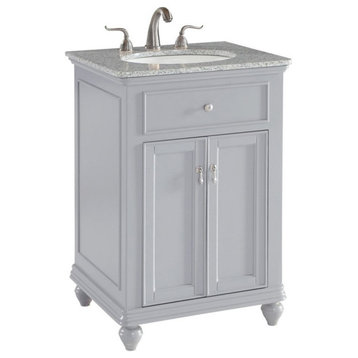 Elegant Decor Otto 24" Wood Single Bathroom Vanity in Light Gray