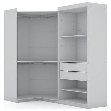 Mulberry Open 2 Sectional Corner Closet, Set of 2, White