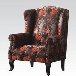 Acme 59223 Jana Silver and White PU Hooded Accent Chair - Armchairs And Accent Chairs