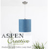 Aspen Creative 71087-11, 1-Light Fabric Lamp Shade Hanging Pendant, Washing Blue