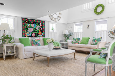 Country living room photo in Boston