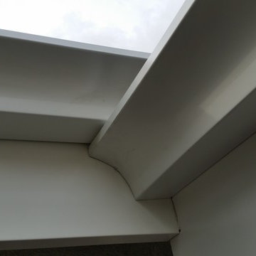 Fascia Covering/Cladding with Reverse Curve Seamless Gutters, Reseda Ca.