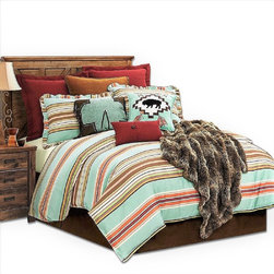 HiEnd - Turquoise Serape Comforter Set, Full - Comforters And Comforter Sets