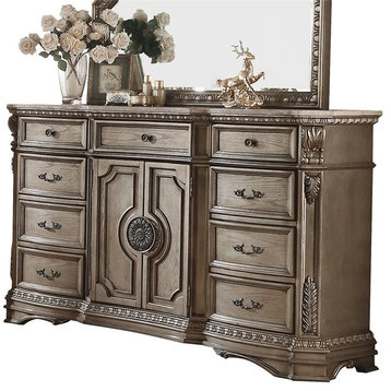 ACME Northville Dresser with Marble Top, Antique Champagne