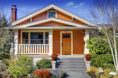 Example of an arts and crafts exterior home design in Seattle