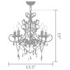 Theresa 5-Light Wrought Iron Crystal Chandelier, Gold