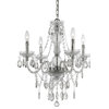 Hannah 4-Light Mini Chandelier, Chrome Finish and Faux Crystals, Clear