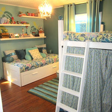 Blue Green Vintage Rose Teen Bedroom For 2 Sisters