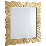 Meridian Furniture - Hand Carved Starburst Designed Mirror, Gold Leaf - Garner the attention your wall craves with this Golda mirror features a brilliant gold leaf finish. This mirror's frame features a bold carved starburst design to draw instant visual focus to your wall, no matter where you choose to display it. This eye-grabbing mirror is carved by hand for a luxe look and fits in perfectly in any modern decorative setting. The Golda mirror is made from wood for lasting beauty and ongoing enjoyment.