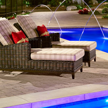Baja Shelf Pool with Firewall and seating areas