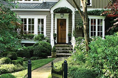 Elegant green exterior home photo in Charlotte