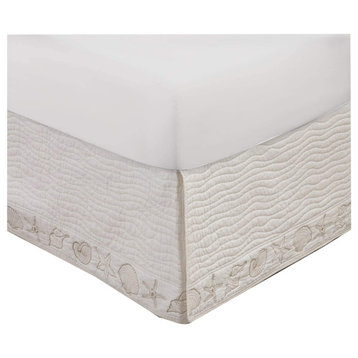 Greenland Coastal Seashell Bed Skirt Ivory in Twin size