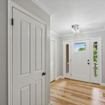 Transitional Kitchen, laundry room, living room, and bathrooms