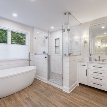 Transitional Farmhouse Master Bath Suite