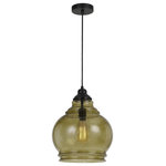 Cal - Cal FX-3671-1 Rovigo - One Light Pendant - 12.25" Height Glass Pendant in Amber Finish and 72Rovigo One Light Pen Amber Amber Glass *UL Approved: YES Energy Star Qualified: n/a ADA Certified: n/a  *Number of Lights: Lamp: 1-*Wattage:60w E26 bulb(s) *Bulb Included:No *Bulb Type:E26 *Finish Type:Amber