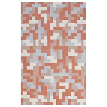 Modway Andela Mosaic 8' x 10' Area Rug in Coral and Blue
