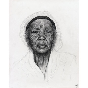 Pencil Drawing Woman Portrait Ethnic