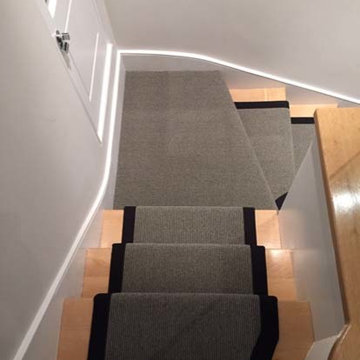 Grey Stair Carpet With Black Border