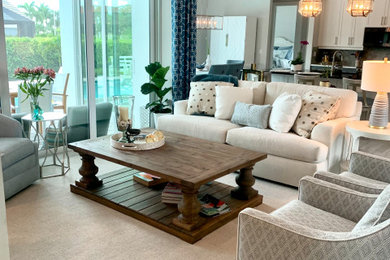 Inspiration for a coastal living room remodel in Miami