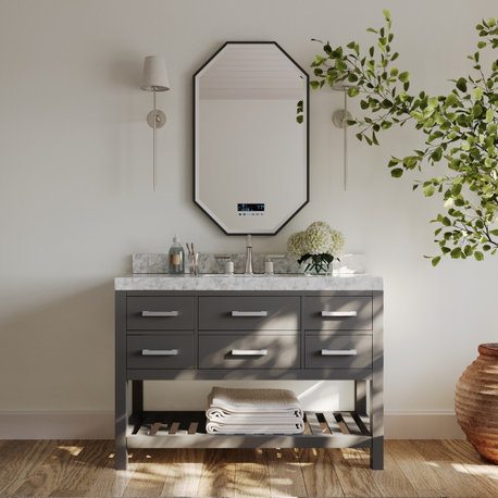 Elizabeth Vanity, Sapphire Gray, 48", Brushed Nickel Hardware, Single