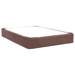 Amanda Erin - Avanti King Boxspring Cover, Pecan - The Boxspring Cover works as a fitted bed skirt. Deep Pecan Brown Faux leather cover provides the perfect base for your Fits most standard size box spring mattresses.