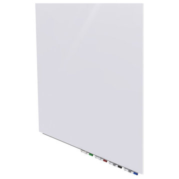 Ghent's Glass 4' x 4' Aria Low Porifle 1/4" Mag. Square Glassboard in White Back