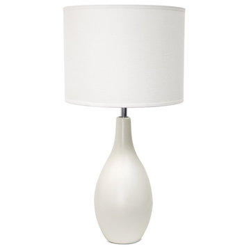 Creekwood Home Ceramic Dewdrop Table Desk Lamp, Off White Finish CWT-2000-OF