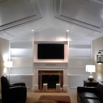Family Room Custom Built-in Shelving and Paneling