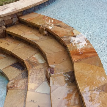 Stone staircase spillover