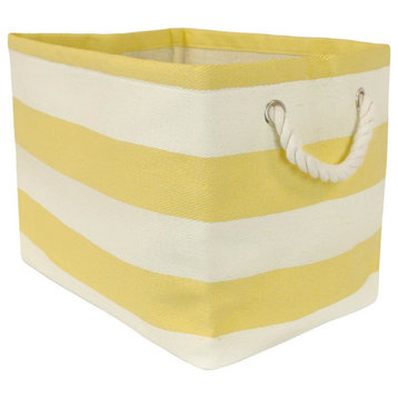 DII Rectangle Modern Style Paper Stripe Small Storage Bin in Yellow