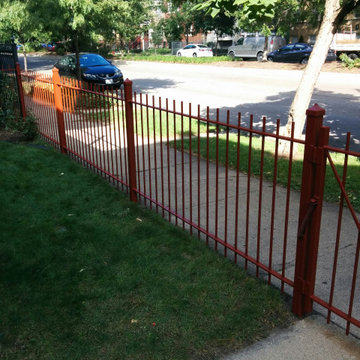 Lincoln Park Wrought Iron Fence. Rust removal, refinishing and painting. Chicago